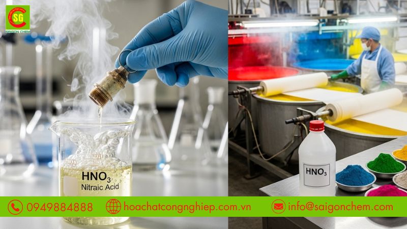 HNO3 được ứng dụng trong nhiều ngành công nghiệp sản xuất hiện đại