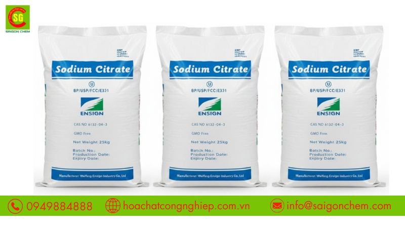 Sodium citrate dạng bột trắng d&ugrave;ng trong thực phẩm c&ocirc;ng nghiệp