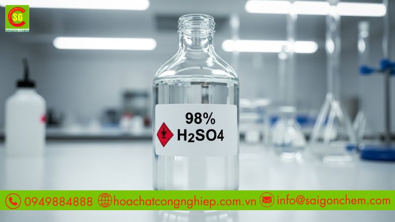 H2SO4 98% l&agrave; g&igrave;? Acid đậm đặc với khả năng ăn m&ograve;n v&agrave; khử nước cực mạnh.