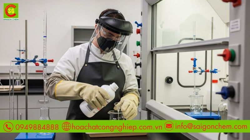 PPE v&agrave; quy tr&igrave;nh sơ cứu khẩn cấp l&agrave; bắt buộc khi xử l&yacute; h&oacute;a chất n&agrave;y