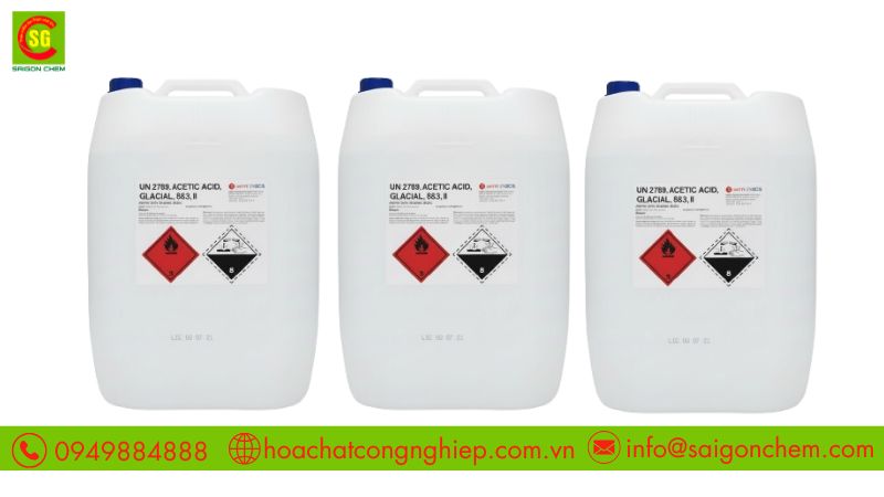 Nguy&ecirc;n liệu acid axetic ở dạng c&ocirc;ng nghiệp d&ugrave;ng cho nhiều phản ứng h&oacute;a chất