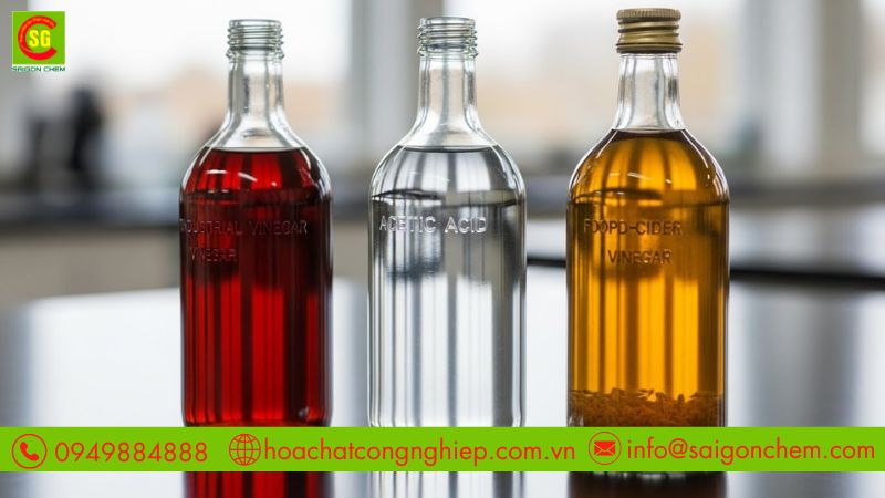 Hướng dẫn ph&acirc;n biệt giấm c&ocirc;ng nghiệp v&agrave; giấm thực phẩm trong sản xuất