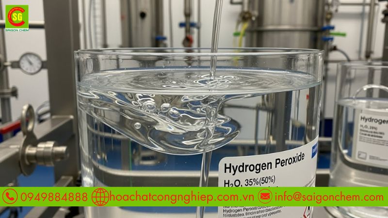 Bồn chứa h2o2 c&oacute; hệ thống th&ocirc;ng hơi v&agrave; nh&atilde;n cảnh b&aacute;o nguy hiểm