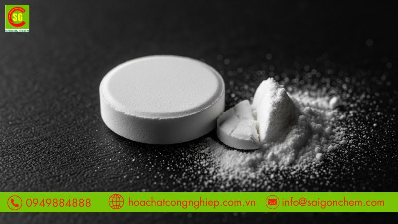 TTAC 90% l&agrave; h&oacute;a chất phổ biến được d&ugrave;ng để xử l&yacute; nước hồ bơi