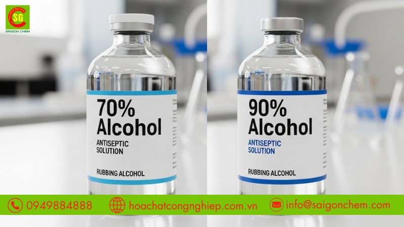 Quan s&aacute;t c&aacute;c yếu tố để x&aacute;c định Cồn 70 độ hay 90 độ diệt khuẩn tốt hơn