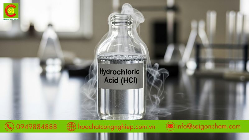 Nh&atilde;n cảnh b&aacute;o Oxi h&oacute;a ăn m&ograve;n tr&ecirc;n bao b&igrave; Acid Clohydric 