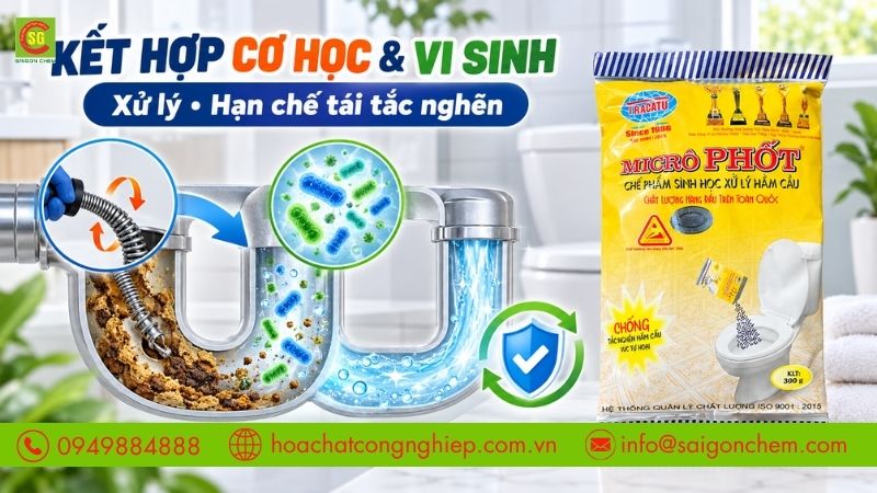 Kết hợp cơ học v&agrave; vi sinh gi&uacute;p xử l&yacute; v&agrave; hạn chế t&aacute;i tắc nghẽn. 
