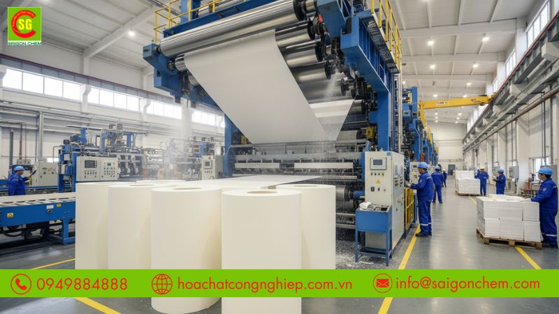 Clorin 70% Ấn gi&uacute;p tẩy trắng v&agrave; cải thiện chất lượng giấy