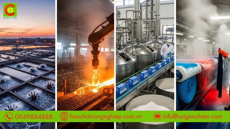 Soda Ash Light ứng dụng rộng r&atilde;i trong nhiều ng&agrave;nh c&ocirc;ng nghiệp