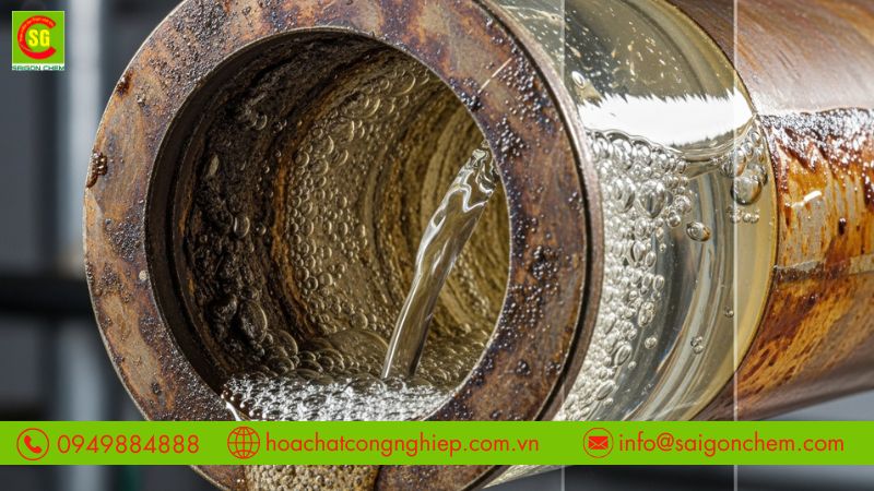 Axit nitric tẩy rửa đường ống v&agrave; bề mặt hiệu quả