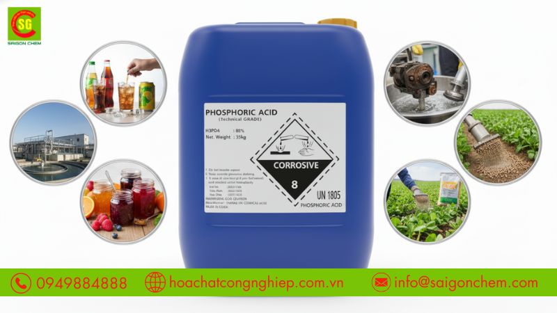 H3PO4 c&oacute; t&iacute;nh axit trung b&igrave;nh dễ kiểm so&aacute;t